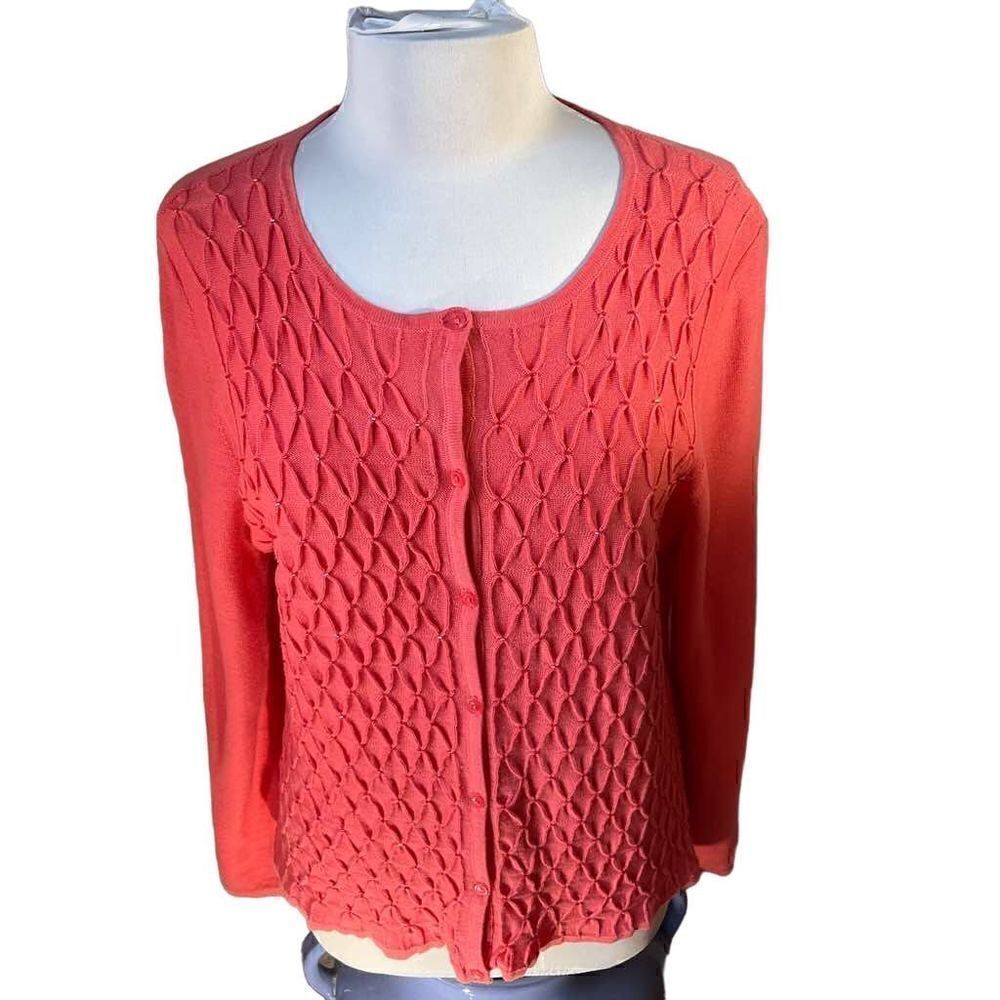Oscar Diamond Patterned Cardigan with Beading, L, Pink barbiecore tswift eras